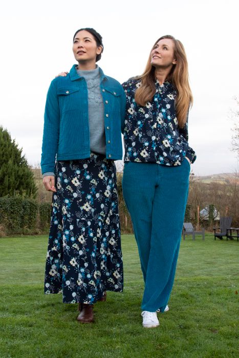 Autumn Jacket, Witcome Skirt in Pansy Print